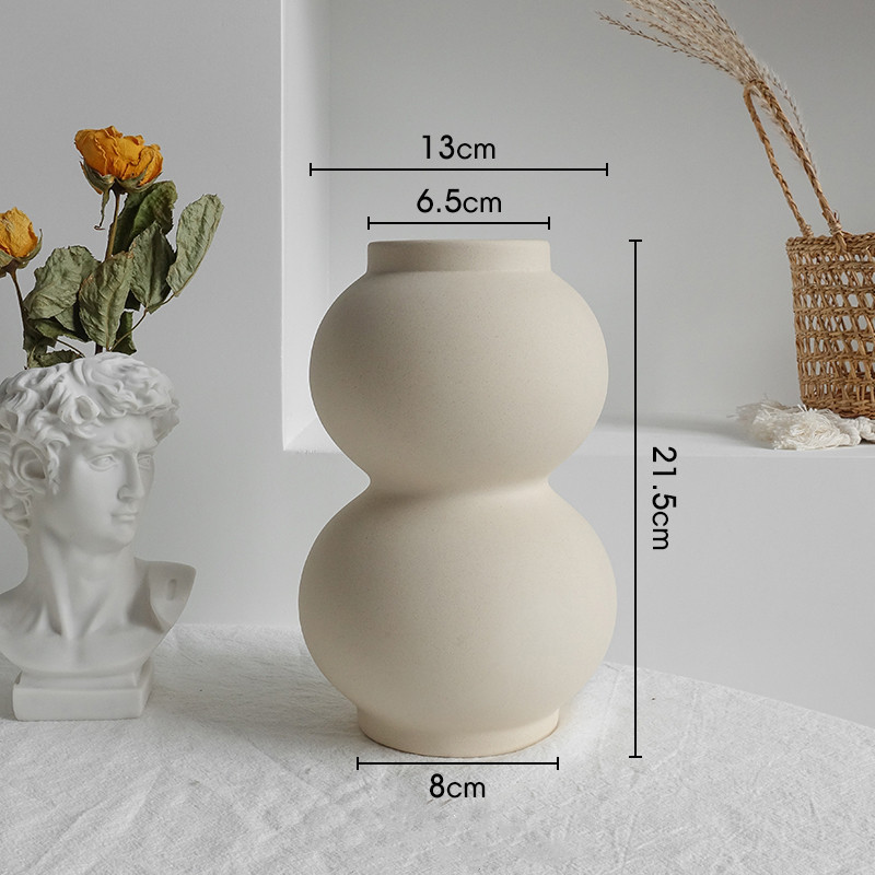 Simplicity Ceramic Vase Dry Flower Arrangement Home Decoration Ornament Living Room Display Art Vases - Image 6