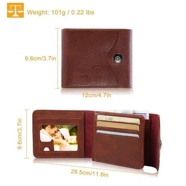 Men's Wallet PU Leather Bifold Purse Slim RFID Blocking Card Holder - Image 2